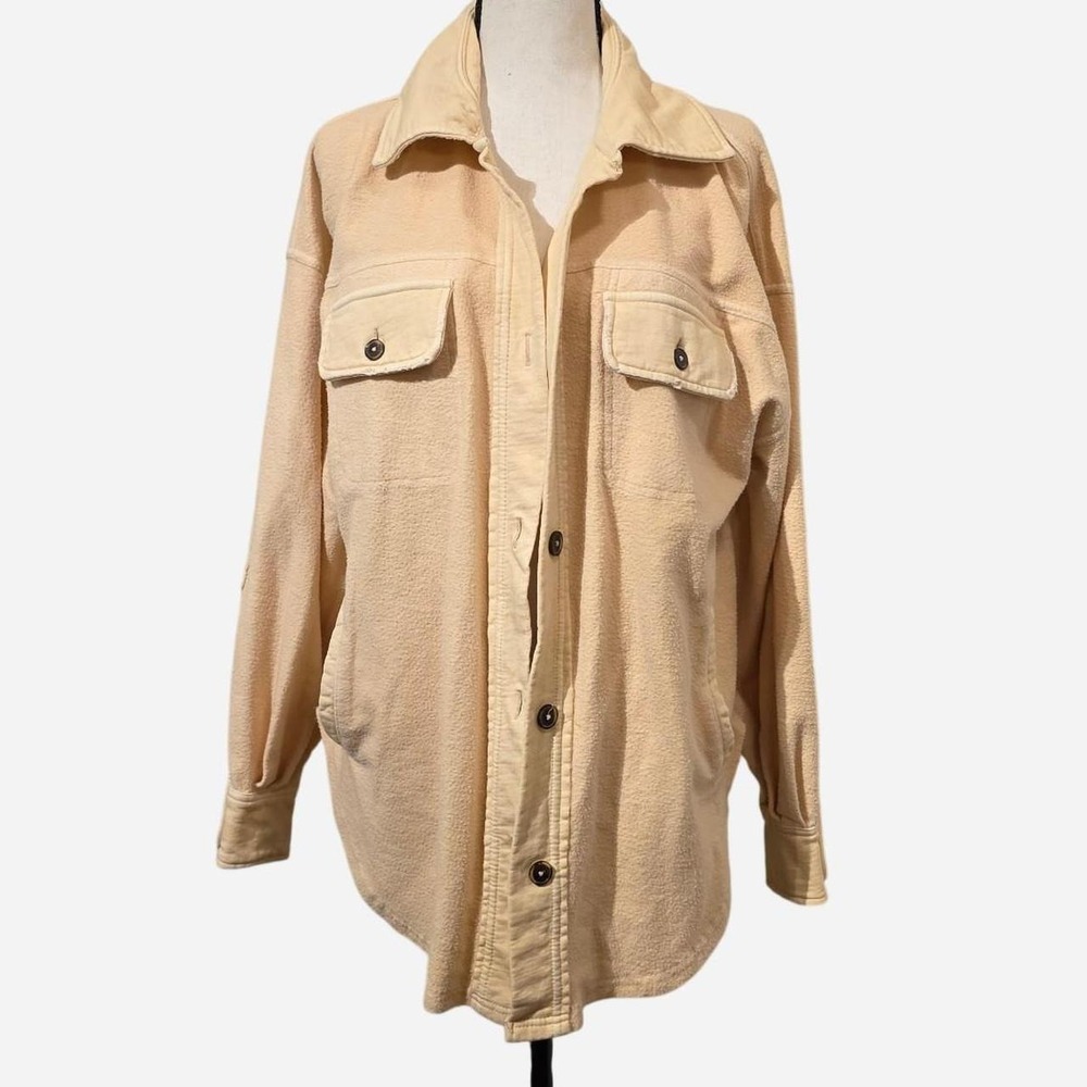 Free People Ruby Jacket Sweetheart Sunrise Cream Fleece Shacket Oversized XS